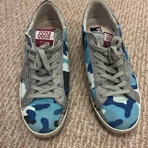 Golden Goose Blue Camo Glitter